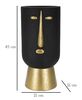 Vaso tribale nero con dettagli oro diametro 21x45  41539 - foto 5
