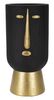 Vaso tribale nero con dettagli oro diametro 21x45  41539