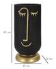Vaso tribale nero con dettagli oro diametro 21x45  41540 - foto 5