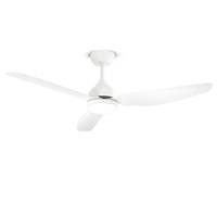 Lampadario ventilatore bianco a soffitto con pale design largo 132cm  43239
