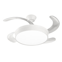Lampadario con pale in acrilico a scomparsa bianco moderno design 7165BCT PERENZ