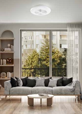 Plafoniera moderna con ventilatore pale trasparenti led 40W 41946 LUCI MODERNE