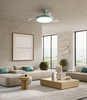 Particolare di Ventilatore design 3 pale scomparsa verde petrolio opaco a soffitto  43251