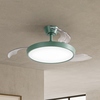 Ventilatore design 3 pale scomparsa verde petrolio opaco a soffitto luminoso 7196VPCT PERENZ