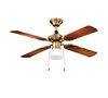 Ventilatore da soffitto ottone brunito pale noce luce E27  41926
