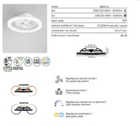 Plafoniera con ventilatore bianco 6 velocit&agrave; luce LED 7 pale 41940 LUCI MODERNE
