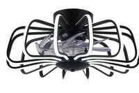 Ventilatore da soffitto design fasce a luce led nero opaco 41942 LUCI MODERNE