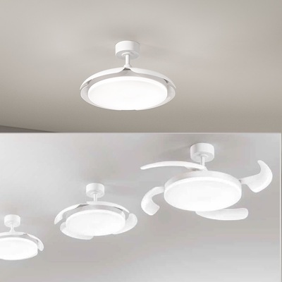 Ventilatore con 4 pale a scomparsa in acrilico LED dimmerabile 3000K 4000K 5000K 7190BCT PERENZ