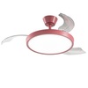 Ventilatore luminoso soffitto design rosso opaco 3 pale retrattili acrilico 7196RCT PERENZ