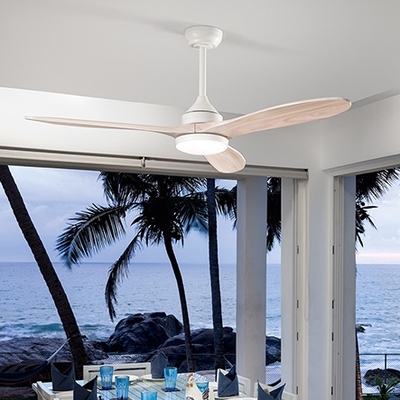 Ventilatore da soffitto con luce tre pale legno sbiancato estate inverno  43245