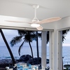 Ventilatore da soffitto con luce tre pale legno sbiancato estate inverno  43245