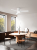 Particolare di Ventilatore a soffitto moderno con luce led e 3 pale bianche o legno chiaro  43241