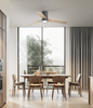 Particolare di Ventilatore soffitto con luce e telecomando 3 pale reversibile legno sbiancato  43242