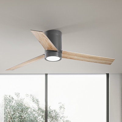 Ventilatore soffitto con luce e telecomando 3 pale reversibile legno sbiancato  43242