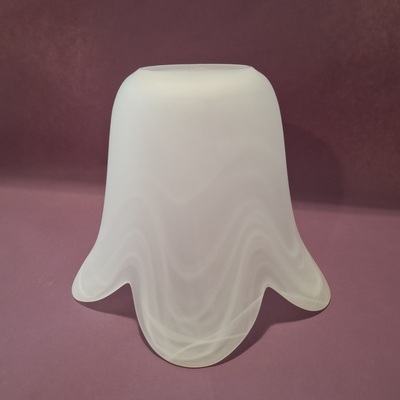 Vetro ricambio forma di fiore 5 petali satinato alabastro bianco  44348