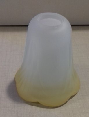 Paralume in vetro per lampadari classici bianco bordo ambra attacco E14 37039 RICAMBI