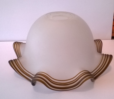 Vetro ricambio per lampadario bianco righe marroni BOV0021 RICAMBI