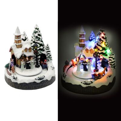 Giostra villaggio di Natale con Babbo Natale in carrozza 37963 NATALE LUCI E COLORI