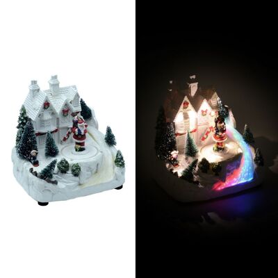 Giostra paesaggio di Natale con movimento e Babbo Natale 17x15  38435