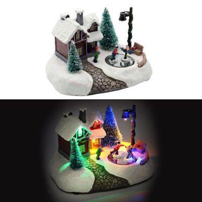 Giostra di Natale pattinatori 18,5x13,5 37962 NATALE LUCI E COLORI