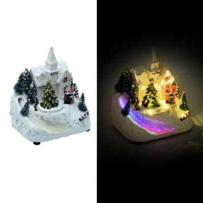 Decorazione giostrina Natale con alberi e neve 17x15,5  38437