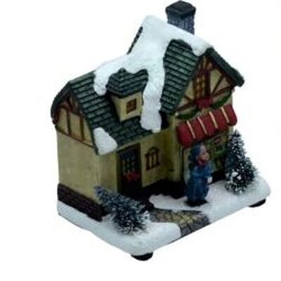 Casetta 9x9cm con luci e bimba 38440 NATALE LUCI E COLORI