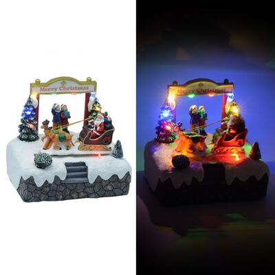 Giostrina in movimento con slitta di Babbo Natale 16x11cm  38429