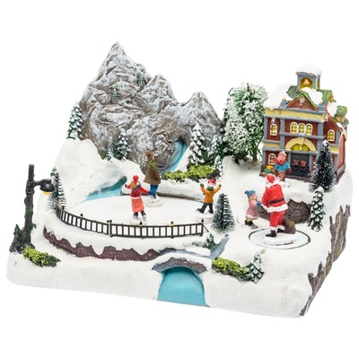 Giostrina con montagne e paesaggio con luci e musica 30x20xh20cm 73364 NATALE LUCI E COLORI